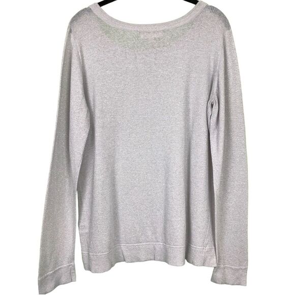 Banana Republic Factory Linen Metallic Long Sleeve Top - Picture 2 of 8
